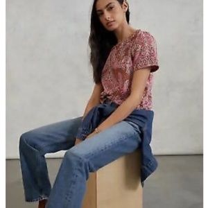 Anthropologie Metallic Knit Top